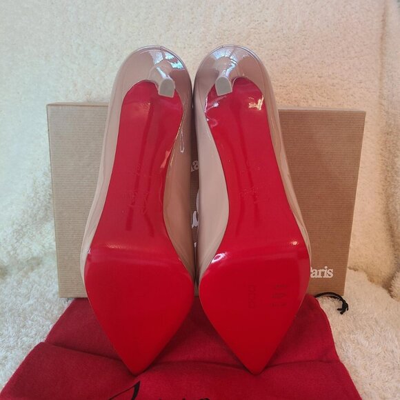 Christian Louboutin Pigalle Plato 100 Nude Patent Pump - Picture 6 of 9